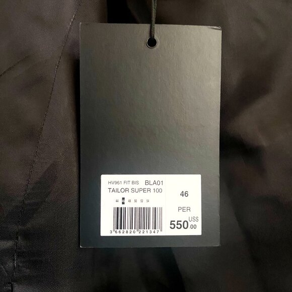 NWT The Kooples Black 100% Wool Tailor Super 100 Fitted Suit Jacket - Picture 9 of 9